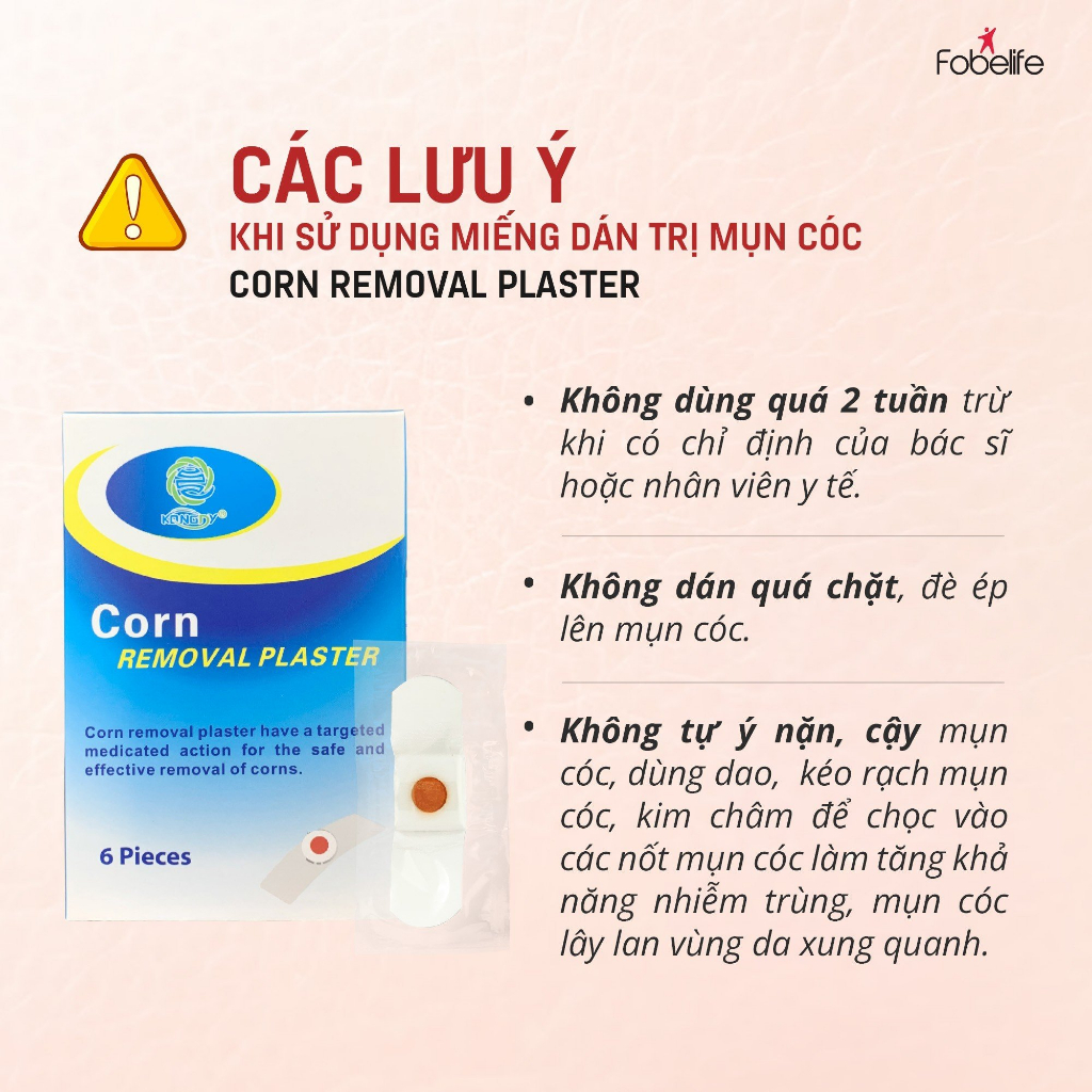 [Combo] 2 hộp miếng dán MỤN CÓC Corn plaster KangDi Fobe hộp 6 miếng N1