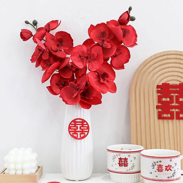 Set chữ hỷ đám cưới vải nỉ size nhỏ 5-10cm trang trí đĩa bánh kẹo cưới, rắc giường cưới - Kem Shop K248