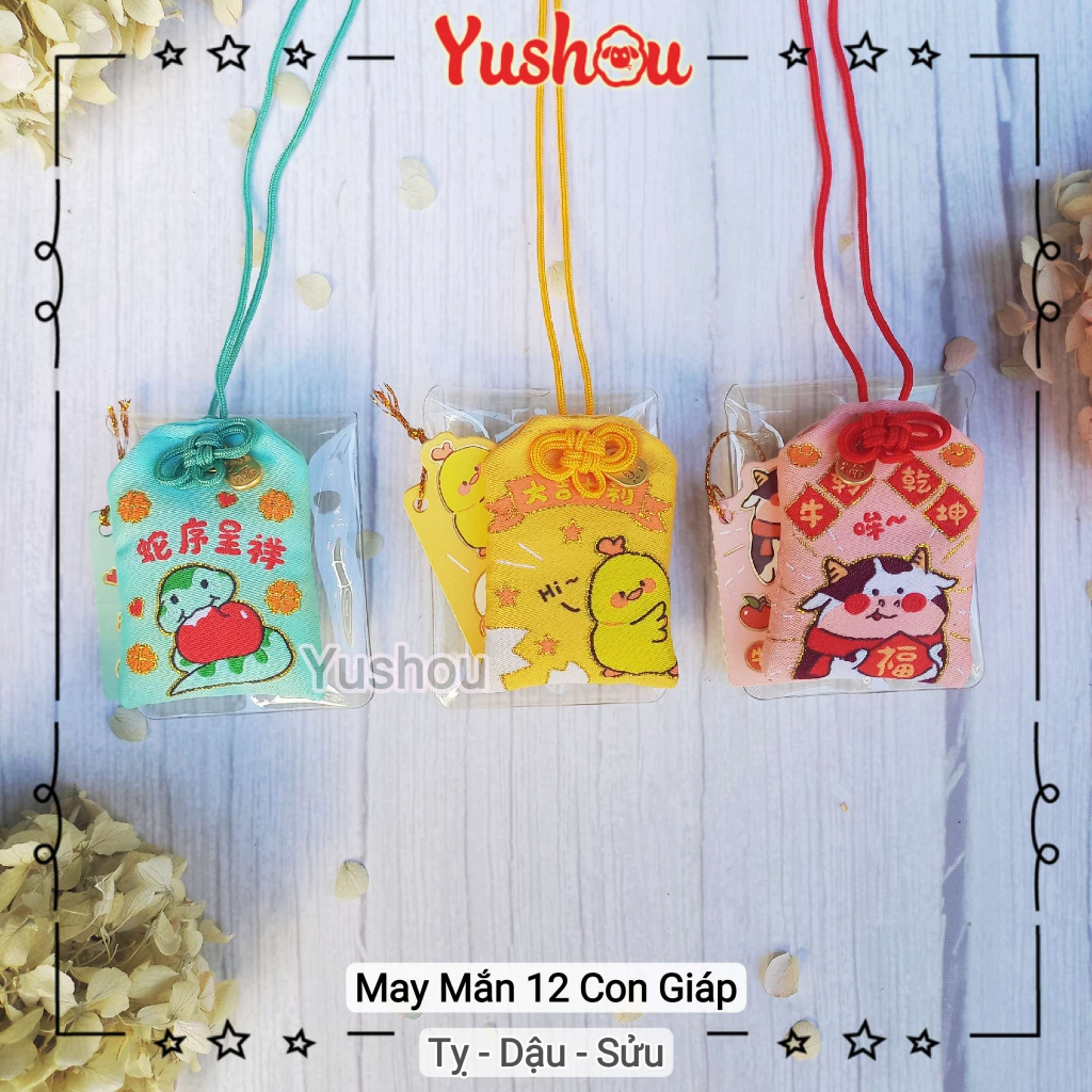 Túi Phước Yushou May Mắn Con Giáp Tụ Phúc - Bản giới hạn - Kiểu Omamori Nhật, Có sẵn, Quà tặng ý nghĩa.