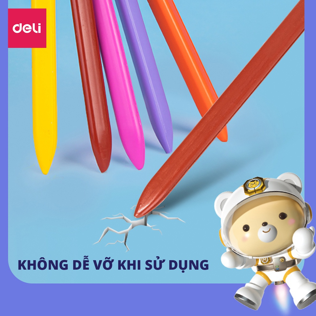 Bút Sáp Màu Vẽ Hữu Cơ Cho Bé Tập Vẽ Deli - 12/18/24 Màu Tươi Sáng, Siêu Sạch, An Toàn - Tô Màu Vẽ Tranh