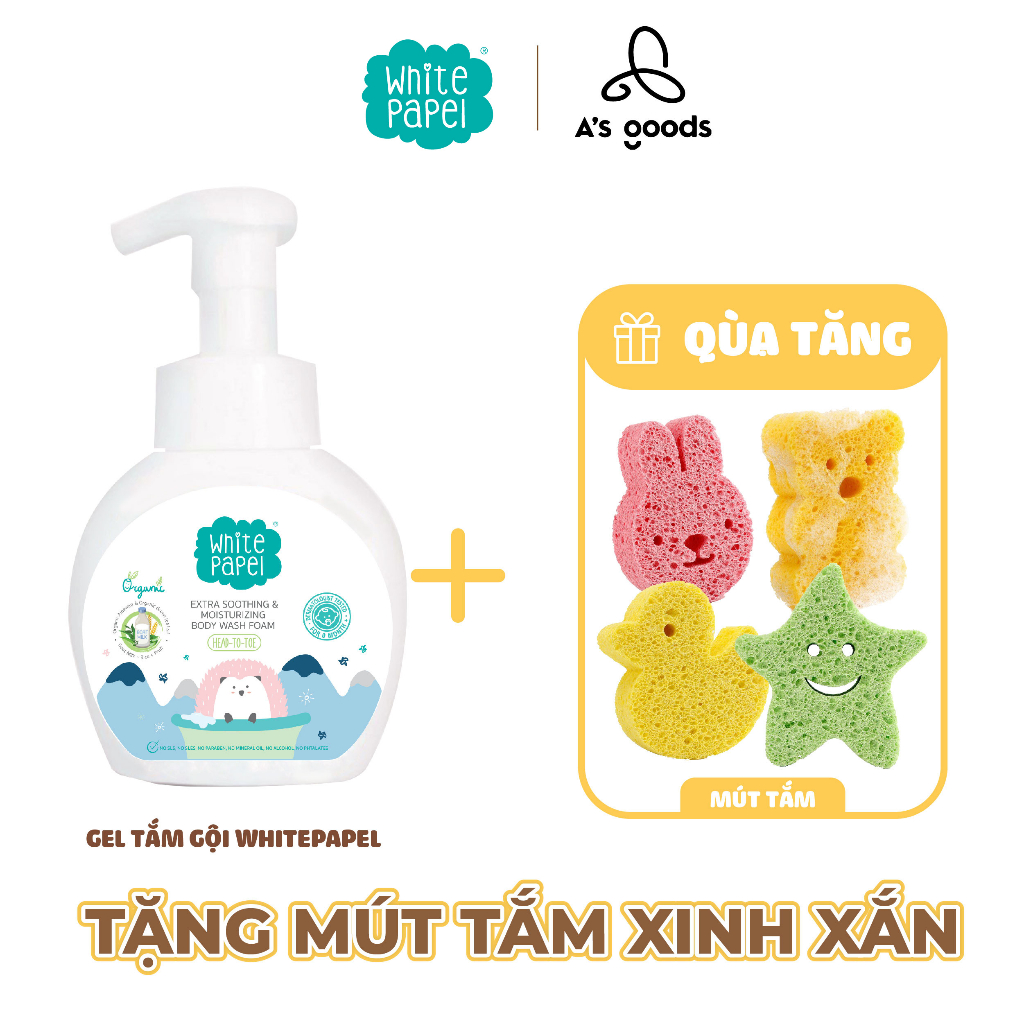 Ảnh Sữa Tắm Gội Sữa Dê Dưỡng Ẩm Dịu Nhẹ Hữu Cơ Organic Dành Cho Bé White Papel 250ml 1