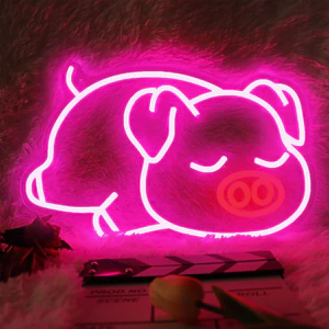 Đèn Trang Trí Led Neon Hình Chú Lợn Đáng Yêu [Kích thước 40x25 cm]