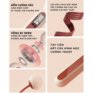 Đếm Số Không Dây, Dây Nhảy Đếm Calo Cao Cấp Hỗ Trợ Luyện Tập Thể Dục Thể Thao Tiện Lợi Tại Nhà