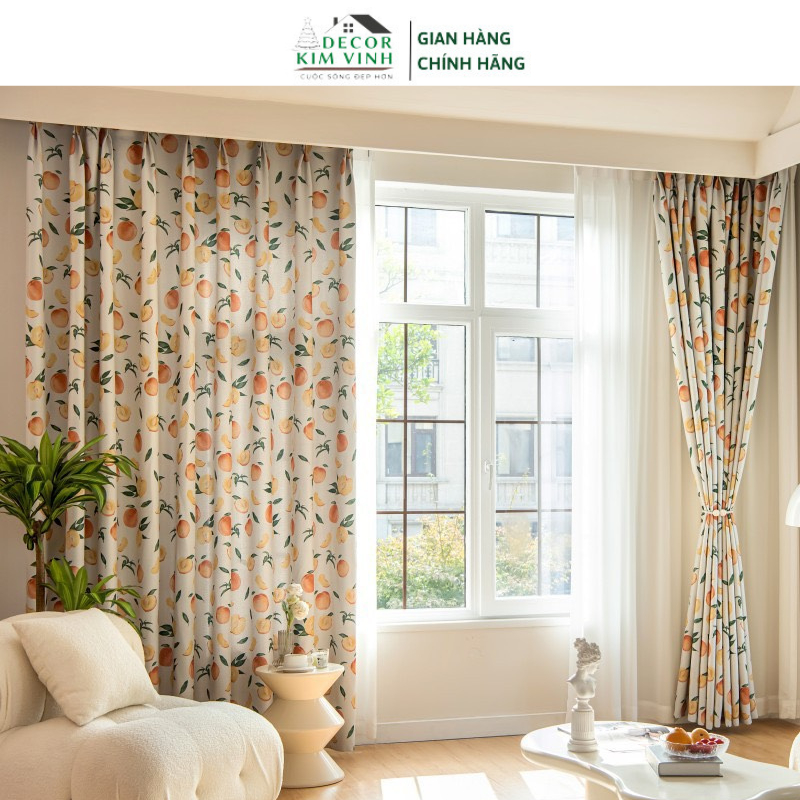 Rèm Dán Khoen Lỗ, Khoen Ri Đô, Rèm Dán Quả Đào Decor Kim Vinh DCKV006 ...