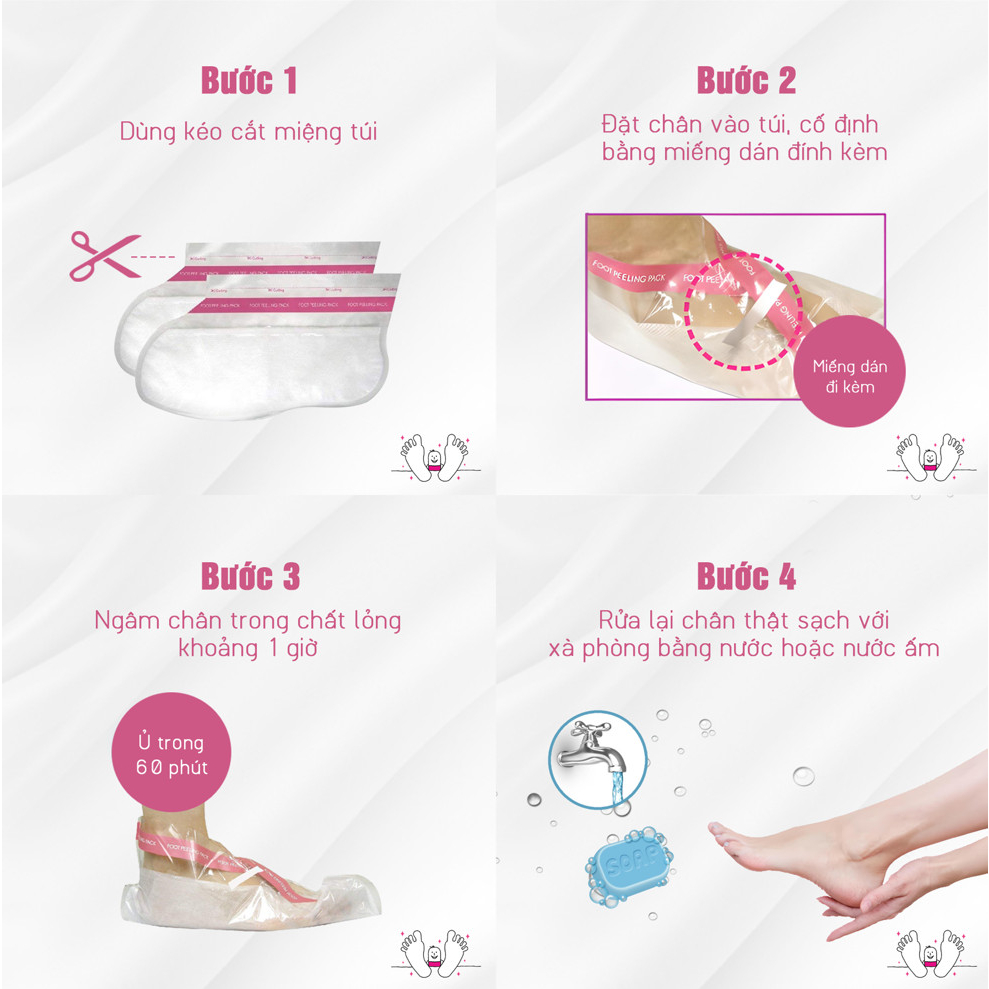 Túi ủ tẩy tế bào chết da chân thư giãn dịu nhẹ, dưỡng ẩm PERORIN Nhật Bản hương Lavender hộp 1 túi