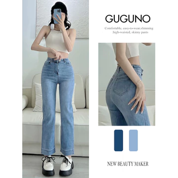 Quần jeans nữ ống rộng Guguno (Mẫu thật) (quần jeans nữ, quần jean nữ, quần rin nữ, quần bò nữ)