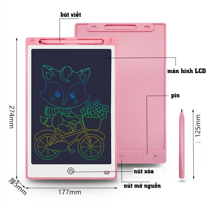 Ảnh Bảng Viết tự xóa LCD, Bảng Vẽ Điện Tử Thông Minh Tự Động Xóa Thúc Đẩy Tư Duy Sáng Tạo Cho Bé Sanbooks 3