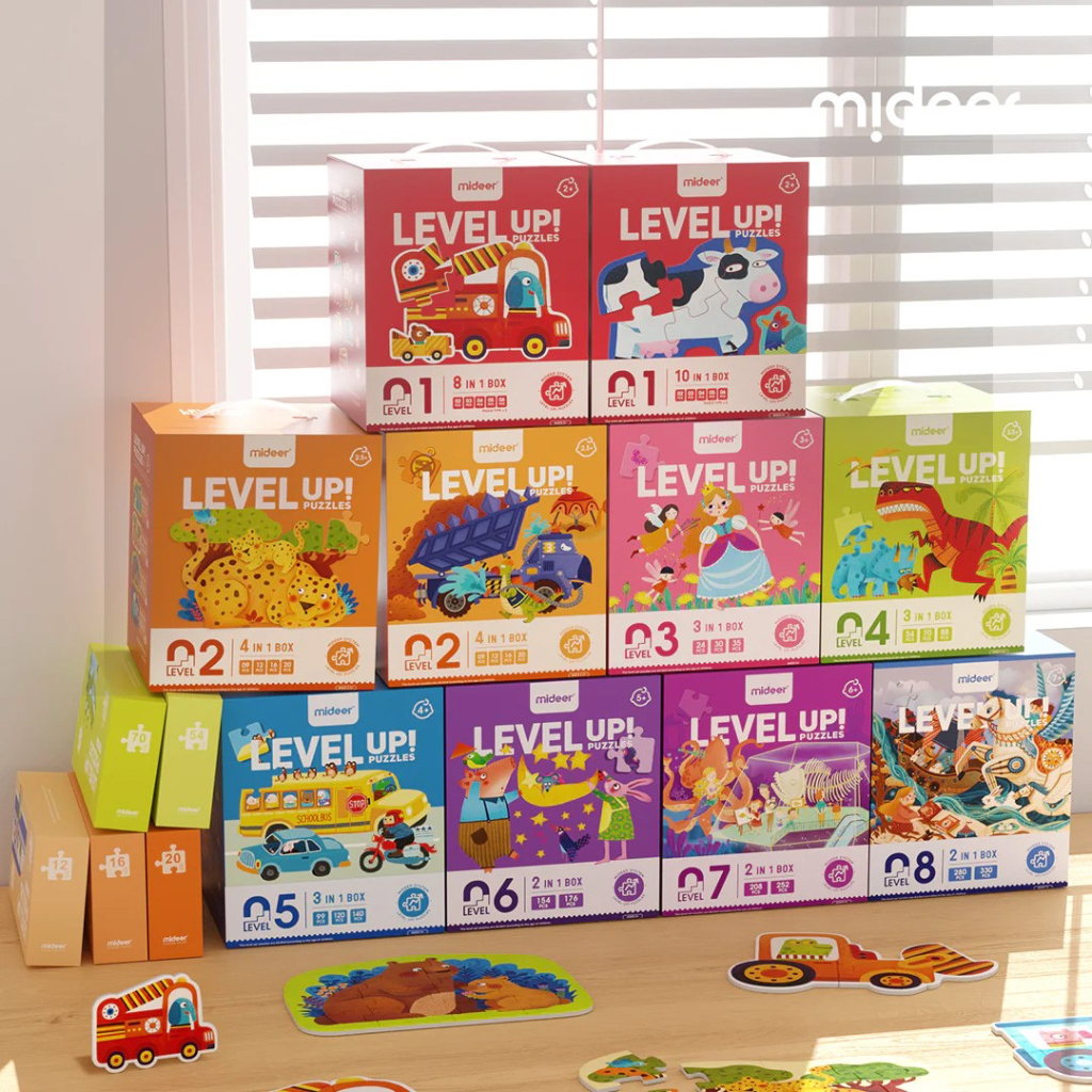 Ảnh Bộ xếp hình 8 cấp độ cho bé Mideer Level Up Puzzle chính hãng đồ chơi giáo dục trẻ em thông minh 2