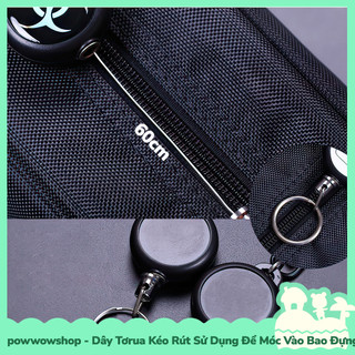 Móc Khoá Tơrua Dây Kéo Rút 60cm Sử Dụng Móc Bao Đựng Thẻ Nhân Viên Phong Cách Hoạ Tiết Black Epoxy
