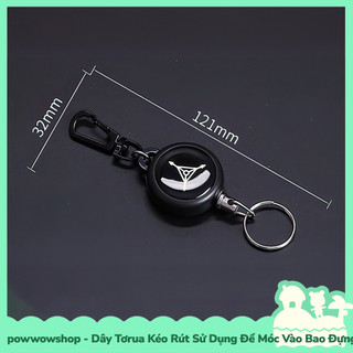 Móc Khoá Tơrua Dây Kéo Rút 60cm Sử Dụng Móc Bao Đựng Thẻ Nhân Viên Phong Cách Hoạ Tiết Black Epoxy