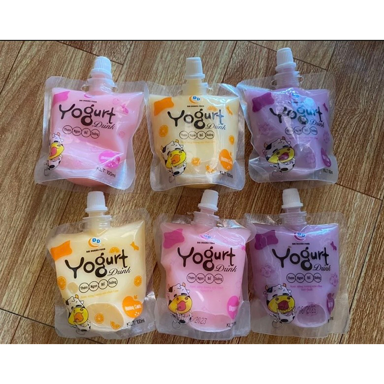 Set 10 Túi Sữa Chua Uống Vị Trái Cây - Có Mix Vị, Đồ Ăn Vặt Tuổi Thơ