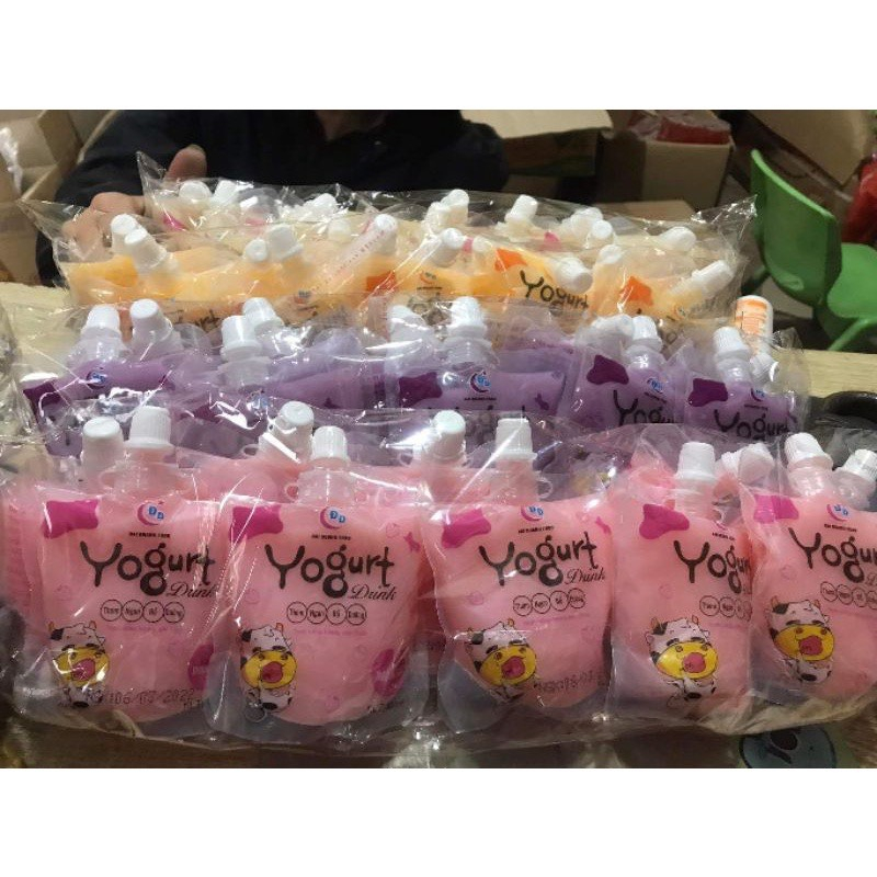 Set 10 Túi Sữa Chua Uống Vị Trái Cây - Có Mix Vị, Đồ Ăn Vặt Tuổi Thơ