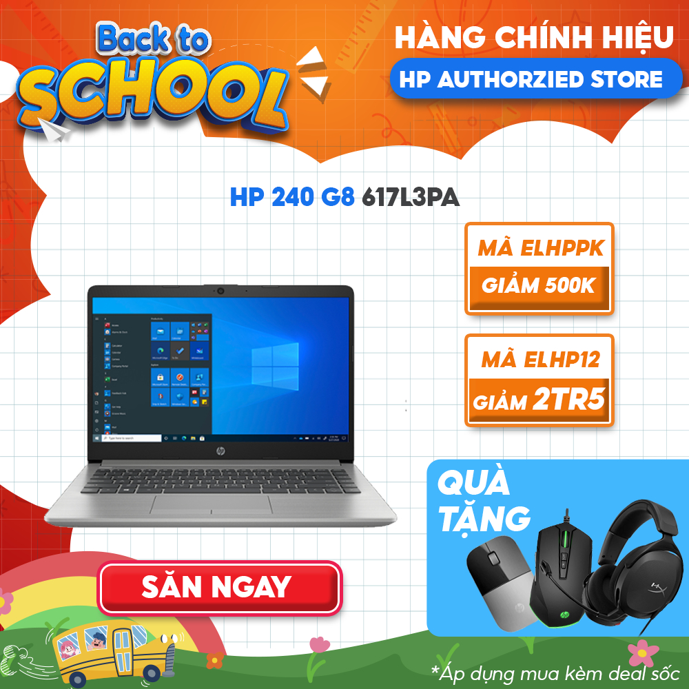 [Mã ELHP12 giảm 12% đơn 10TR] Laptop HP 240 G8 617L3PA i5-1135G7 | 4GB | 512GB | 14 FHD | Win 11
