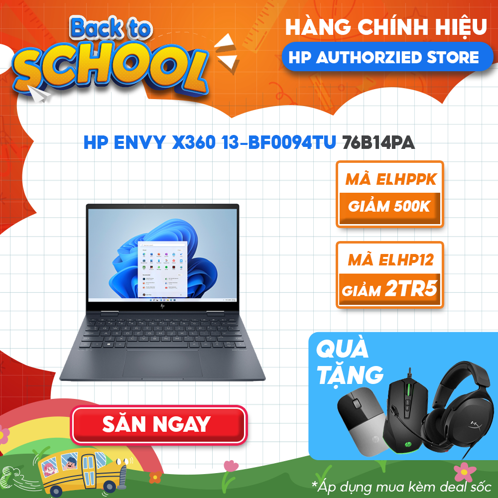 [Mã ELHP2TR5 giảm 12% đơn 18TR] Laptop HP Envy X360 13-bf0094TU 76B14PA i5-1230U | 16GB | 512B | 13.3 2.8K OLED Touch