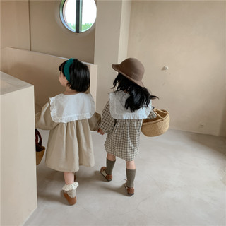 𝐀𝐩𝐫𝐢𝐥 𝐛𝐞́𝐛𝐞́ - Váy Babydoll bé gái mùa thu phong cách Hàn đơn giản kẻ caro