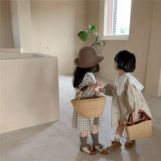 𝐀𝐩𝐫𝐢𝐥 𝐛𝐞́𝐛𝐞́ - Váy Babydoll bé gái mùa thu phong cách Hàn đơn giản kẻ caro