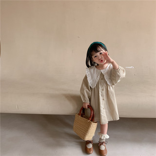 𝐀𝐩𝐫𝐢𝐥 𝐛𝐞́𝐛𝐞́ - Váy Babydoll bé gái mùa thu phong cách Hàn đơn giản kẻ caro