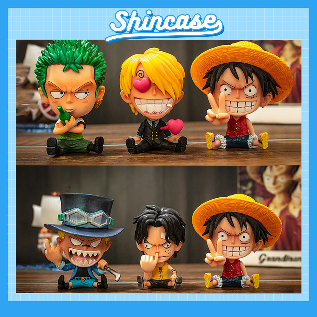 Mô hình 8 nhân vật trong One Piece chibi Luffy Zoro Sanji Ace Sabo Nami  Robin Choper cao 9cm - Shin Case | Shopee Việt Nam