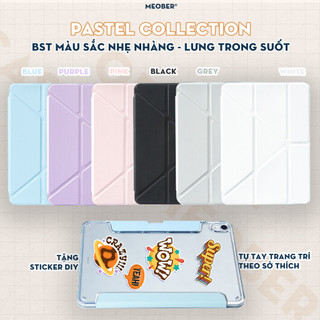 Bao da i Pad Origami gấp xếp xoay 360 cho Pro 11, Mini 6 7, Air 5 6, 10.2 - khay bút ẩn, lưng viền trong suốt by MèoBer