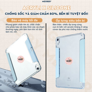 Bao da i Pad Origami gấp xếp xoay 360 cho Pro 11, Mini 6 7, Air 5 6, 10.2 - khay bút ẩn, lưng viền trong suốt by MèoBer