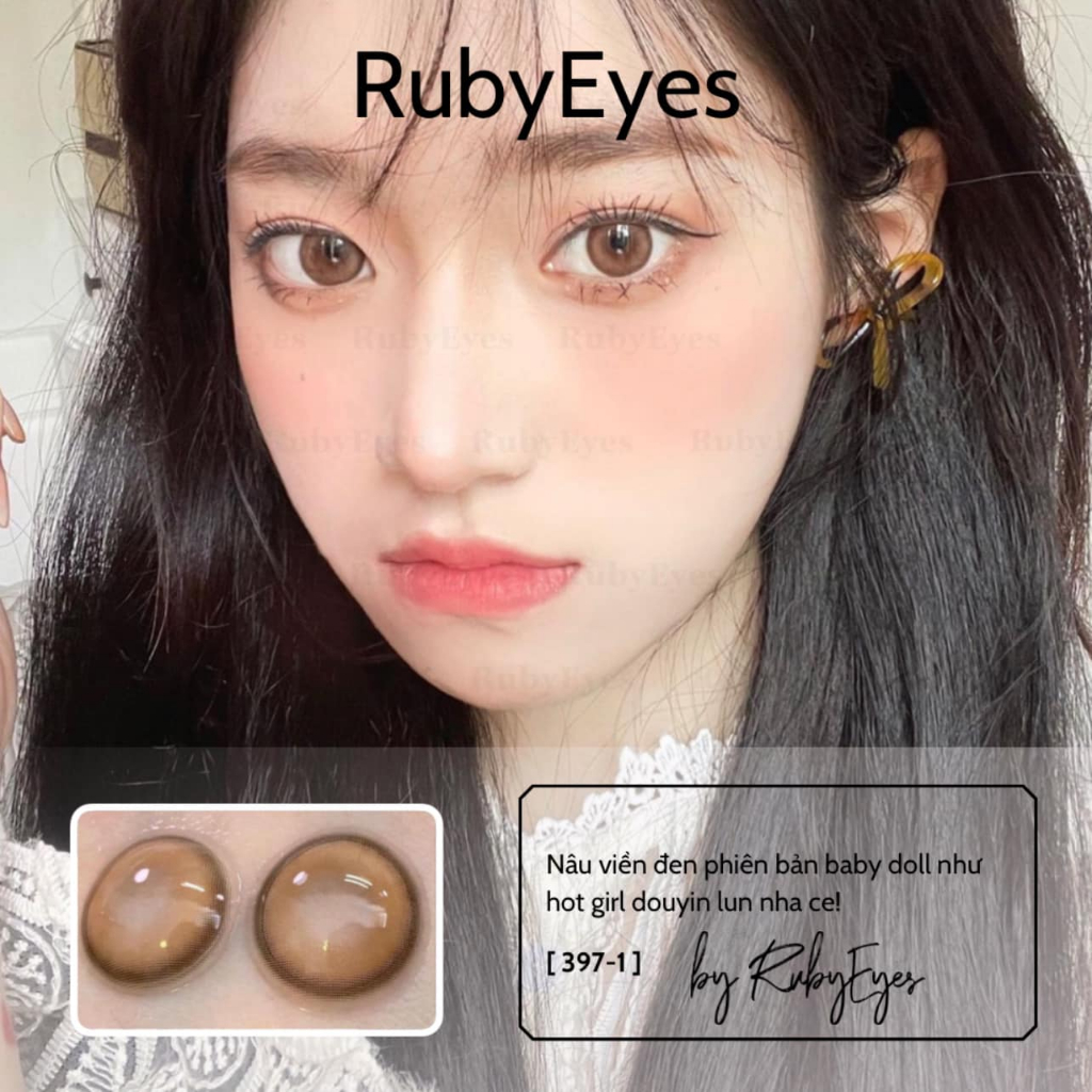 RUBY EYES Kính Áp Tròng Mẫu Nâu Earthy Flavour SIlicone HydroGel Ruby ...