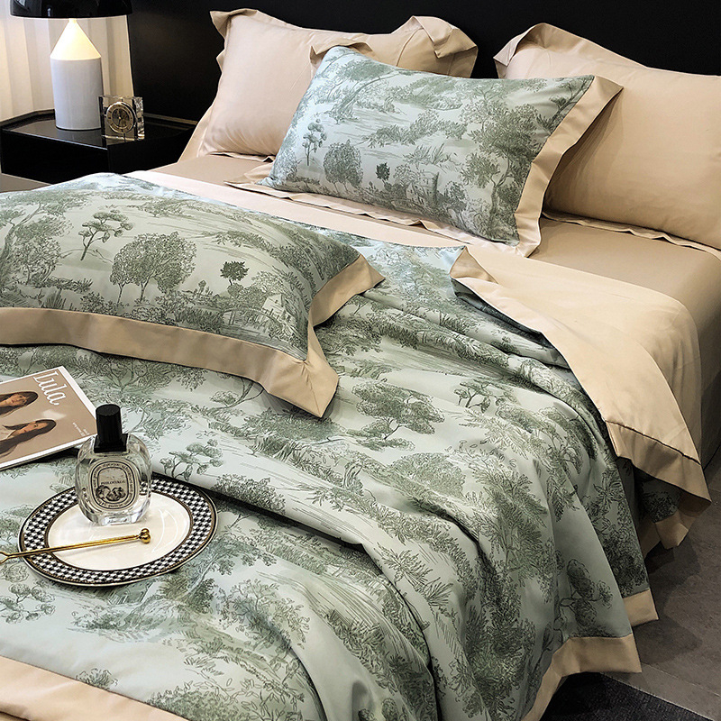 Combo 4 Món Lụa Thái Cao Cấp, Set Chăn Ga Gối Lụa Thái Mát Lạnh, Nhập Khẩu Nguyên Bộ, Không Thể Thiếu Cho Mùa Hè Này