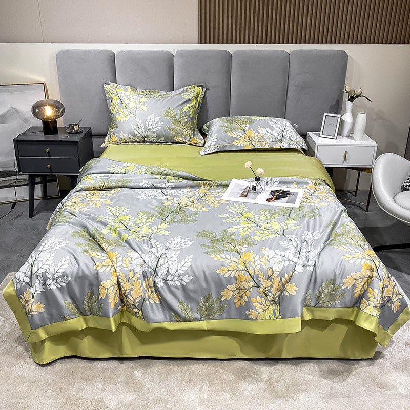 Combo 4 Món Lụa Thái Cao Cấp, Set Chăn Ga Gối Lụa Thái Mát Lạnh, Nhập Khẩu Nguyên Bộ, Không Thể Thiếu Cho Mùa Hè Này