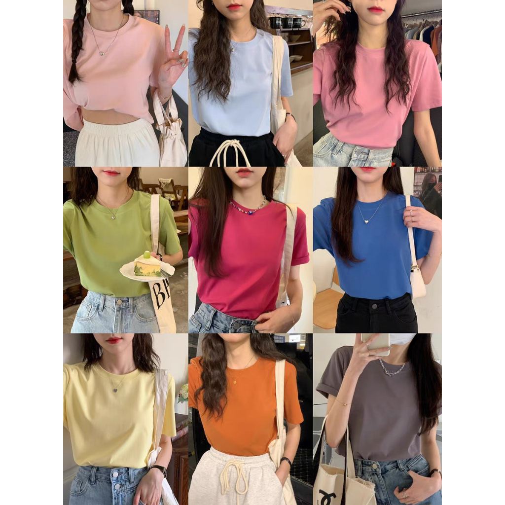 Áo thun cotton nữ trơn JULY, Áo phông trơn Hàn Quốc chất cotton 100%