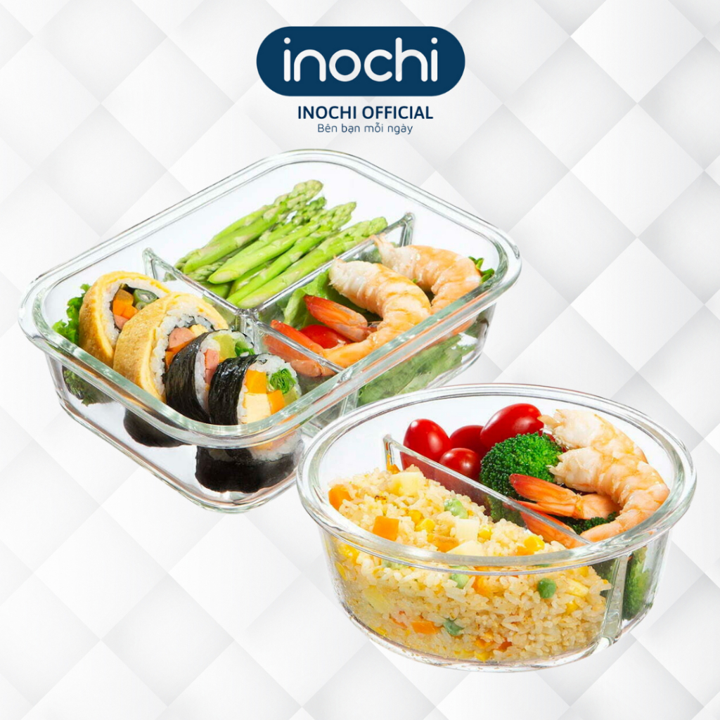 Hộp thực phẩm thủy tinh 2,3 ngăn đựng thức ăn Nikko Inochi | Shopee ...
