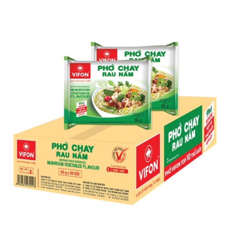 Thùng 30 gói Phở chay rau nấm Vifon gói 65g | Shopee Việt Nam