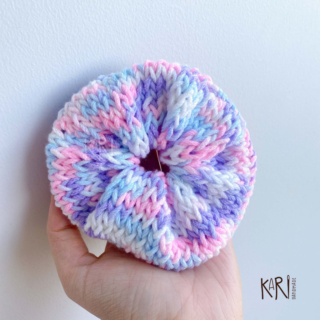 Cột tóc scrunchies len cao cấp handmade chống tuột màu loang ngọt ngào