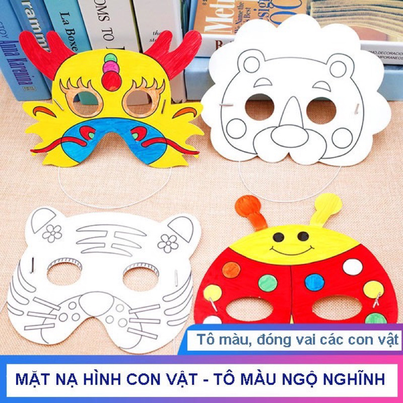 Mặt nạ trung thu, halloween cho bé tự tô màu trang trí | Shopee ...