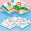 Quạt gấp giấy tô màu thủ công cho bé