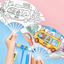 Quạt gấp giấy tô màu thủ công cho bé