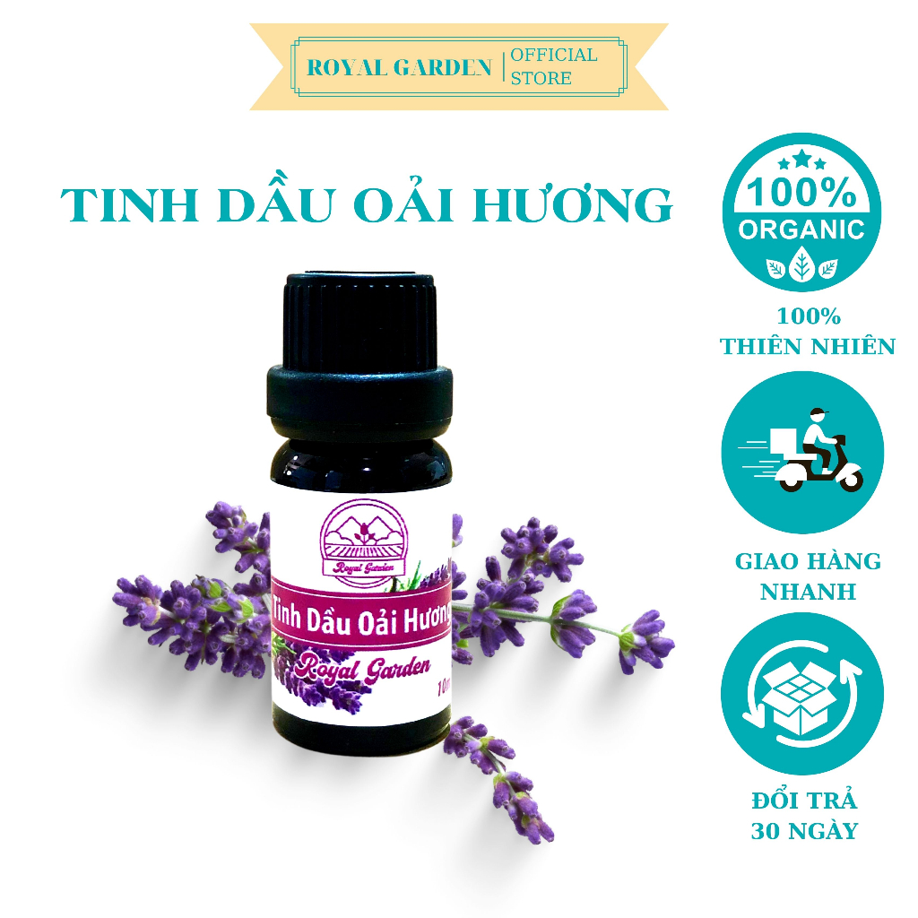 Tinh Dầu Oải Hương Nguyên Chất Royal 50ml xuất sứ thiên nhiên không pha tạp chất, Giảm Stress Khử Mùi Chống Say Xe