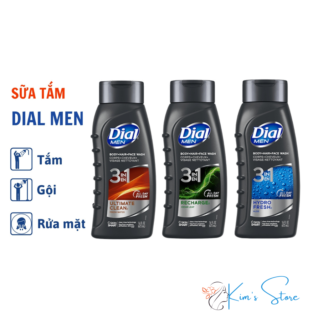 Tắm gội nam DIAL For Men Recharge / Ultimate Clean / Hydro Fresh Hair