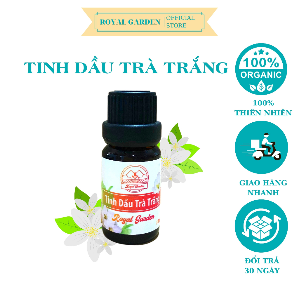Tinh Dầu Trà Trắng Nguyên Chất Royal 50ml xuất sứ thiên nhiên không pha tạp chất, Giảm Stress Khử Mùi Chống Say Xe