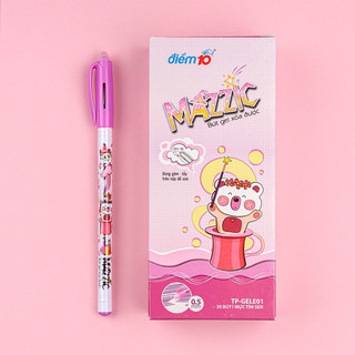 Hộp 20 cây bút bi gel Điểm 10 tự xoá Mazzic nét 0.5mm, bút điểm 10 tẩy xoá được