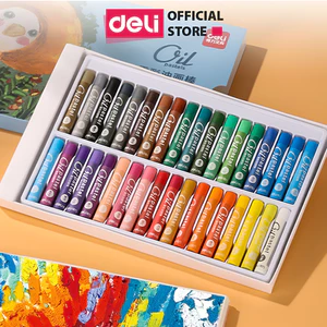 Bút Sáp Dầu Cao Cấp Siêu Mịn Deli - 24/36/48Màu Tươi An Toàn Màu Đậm Đều Cho Học Sinh Họa Sĩ Chuyên Nghiệp