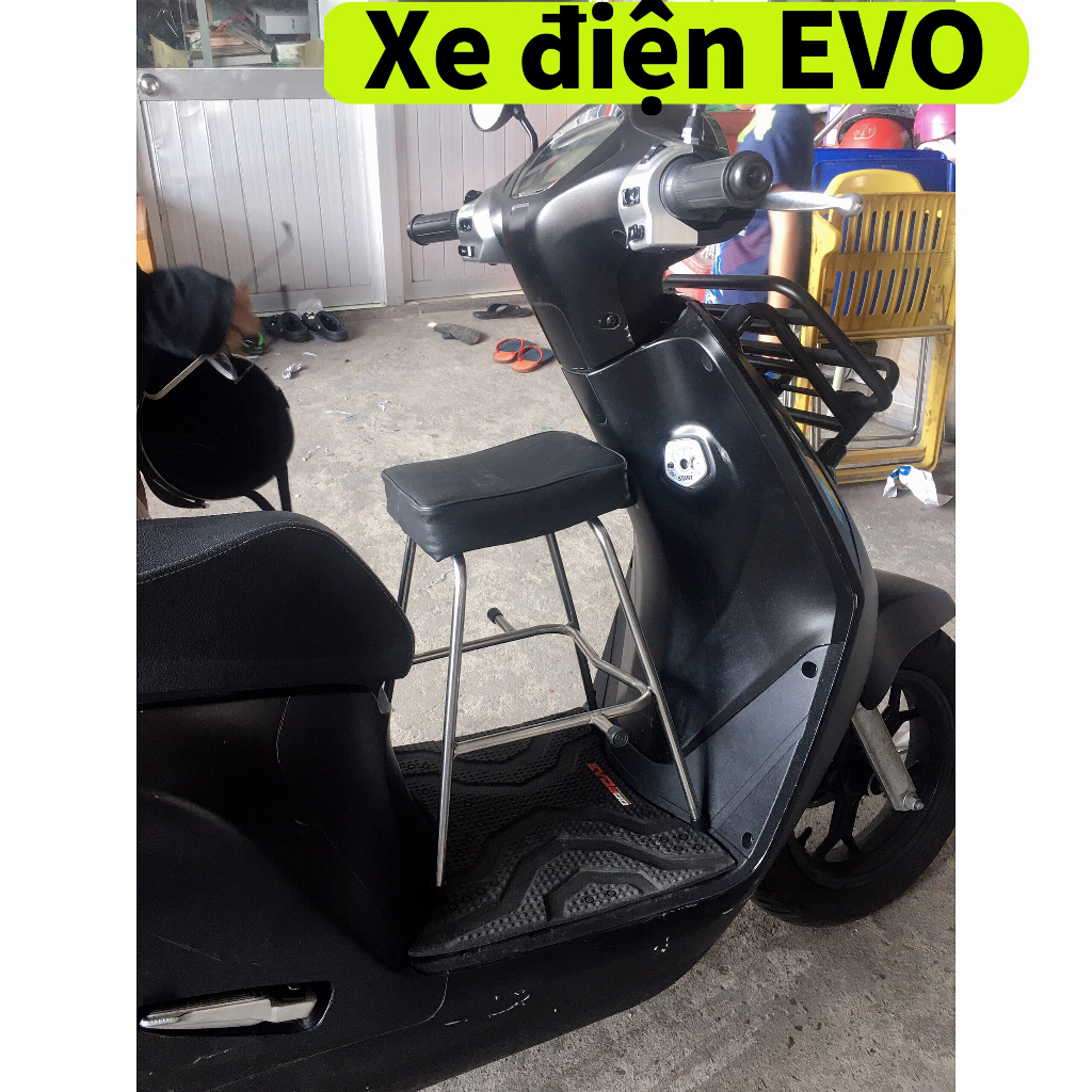 [ ĐÔN NỆM ] GHÊ ĐÔN GA INOX YÊN NỆM ĐEN XE MÁY ĐIỆN , XE TAY GA
