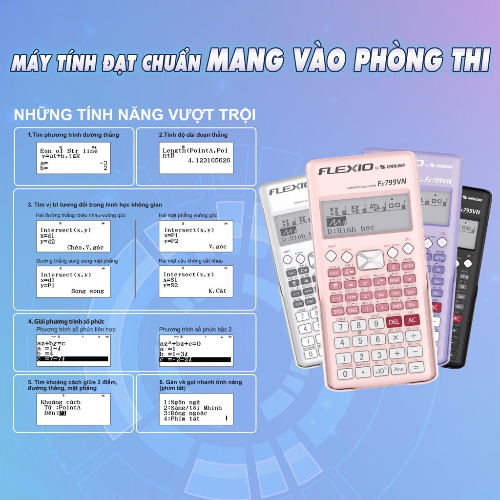 Máy tính cầm tay Flexio Fx799VN Thiên Long - Máy tính bỏ túi chính hãng ...