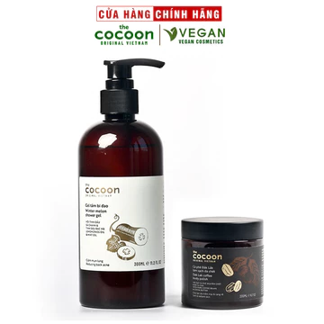 Combo Gel tắm bí đao cocoon 310ml + Cà phê Đắc Lắc sạch da chết cocoon 200ml