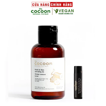 Combo Toner Nước bí đao cân bằng da Cocoon 140ml + Son dưỡng dầu dừa Bến Tre cocoon 5g