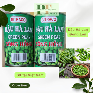 Đậu hà lan lon / Đậu hà lan đóng hộp hiệu Sông Hồng Bitraco 450gr -- Đậu VN
