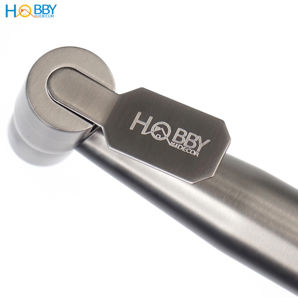 Vòi xịt toilet dây lò xo đa năng kèm van nước bồn cầu màu xám Hobby Home Decor VSR4F