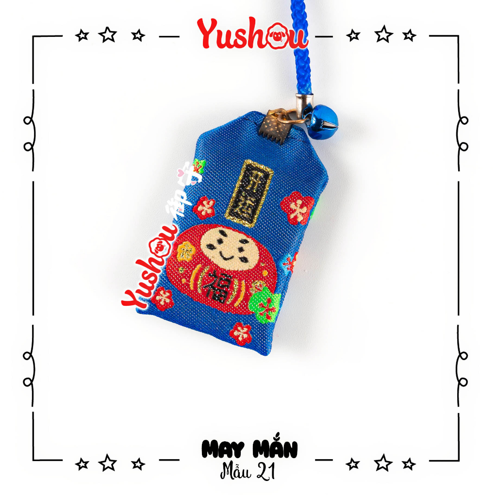 Túi Phước Yushou May Mắn DARUMA Khai Vận - Kiểu Omamori Nhật, Có sẵn, Quà tặng ý nghĩa.