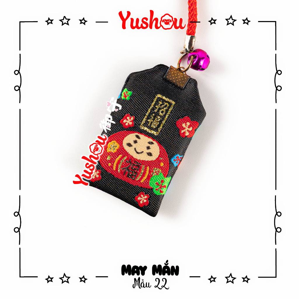 Túi Phước Yushou May Mắn DARUMA Khai Vận - Kiểu Omamori Nhật, Có sẵn, Quà tặng ý nghĩa.