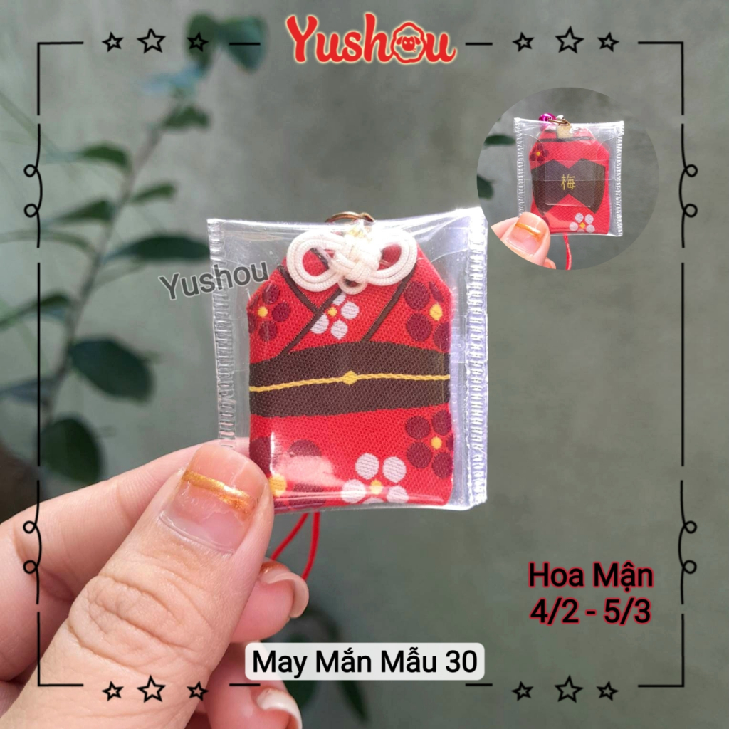 Túi Phước Yushou May Mắn Hoa Mận - Kiểu Omamori Nhật, Có sẵn, Quà tặng ý nghĩa.
