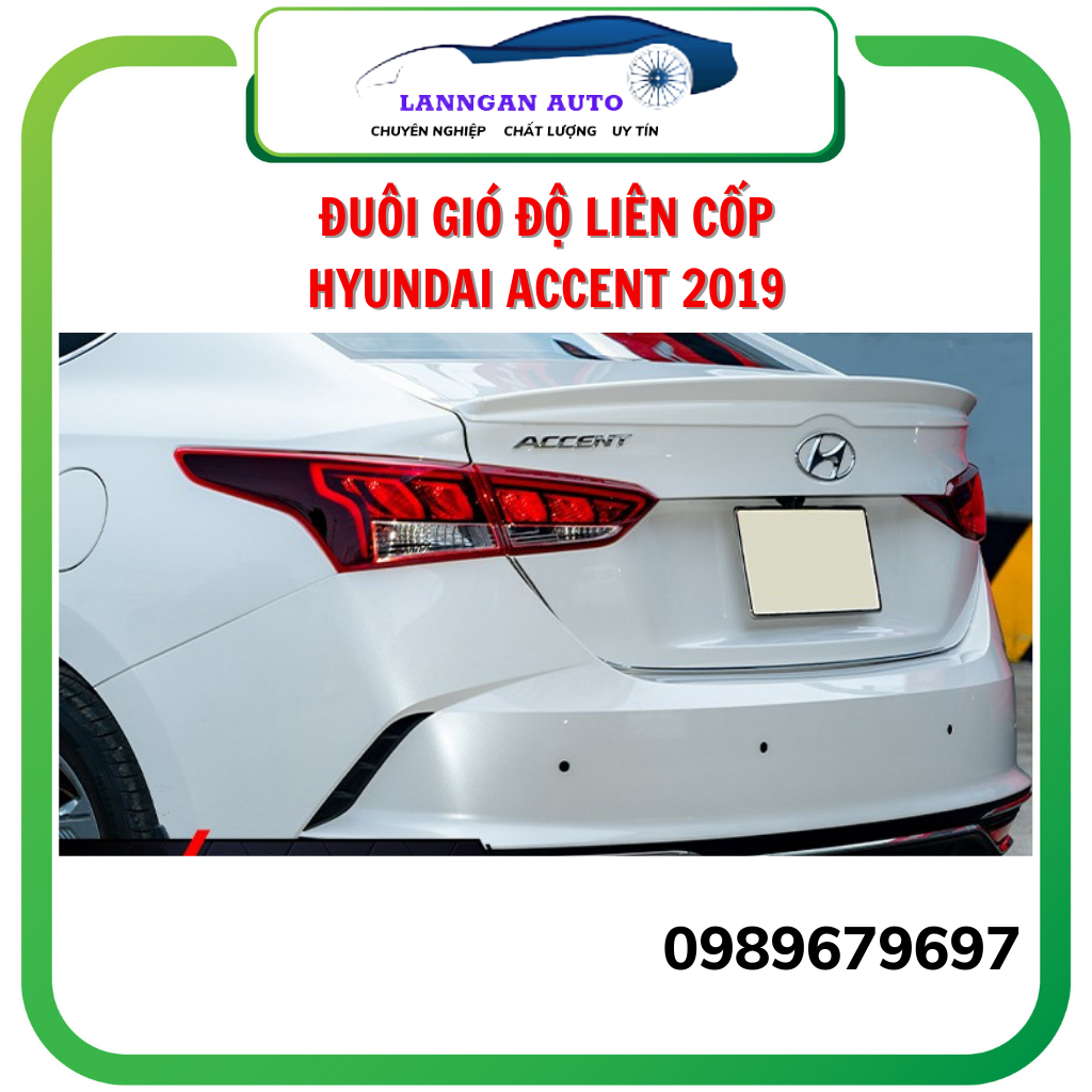Đuôi gió liền cốp xe Hyundai ACCENT 2018-2023 ,Đuôi cá thể thao hàng mộc chưa sơn ,chưa có băng keo 3m