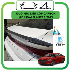 Đuôi gió liền cốp xe Hyundai Elantra 2023-2026, Đuôi cá thể thao HÀNG Nhựa Carbon ABS cao cấp